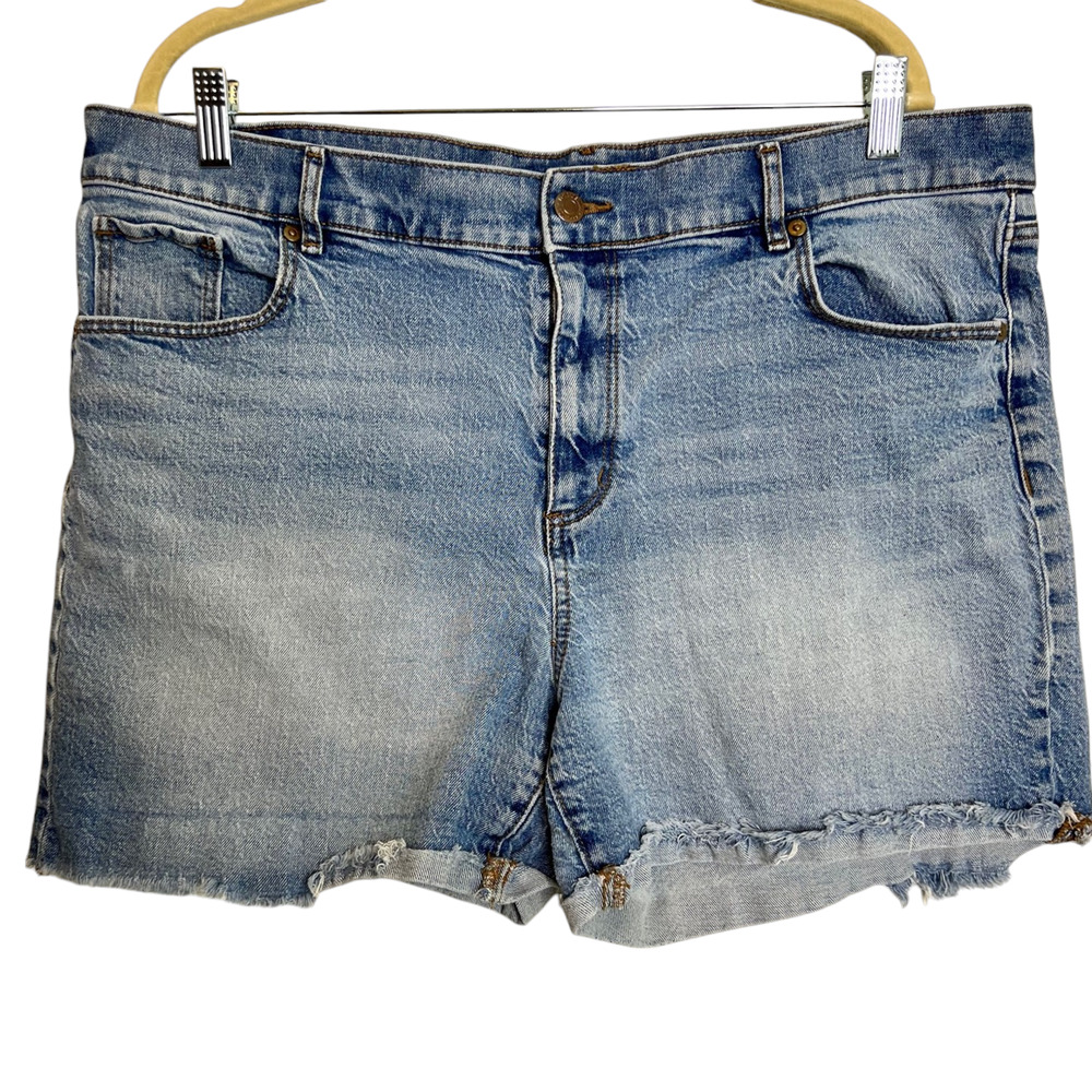 Loft Made and Loved Womens Cutoff Denim Shorts Size 16 33 Medium Wash Jorts